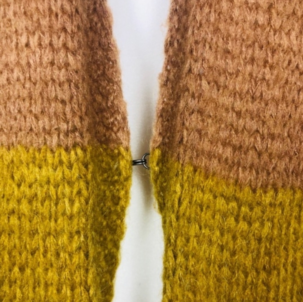 Free People Over The Rainbow Multicolor Long Striped Cardigan Sweater Large - Picture 7 of 16